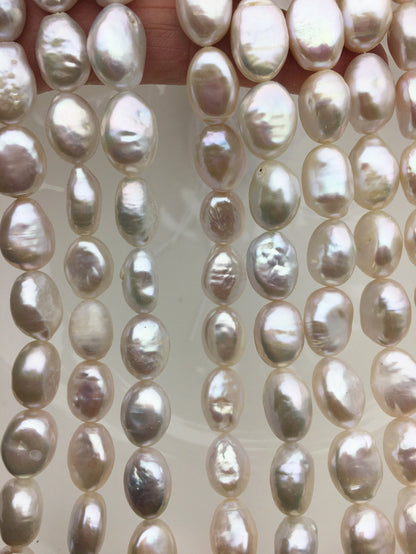 AA+ 9-11mm White ellipse Freshwater Pearl,ZS-119-10