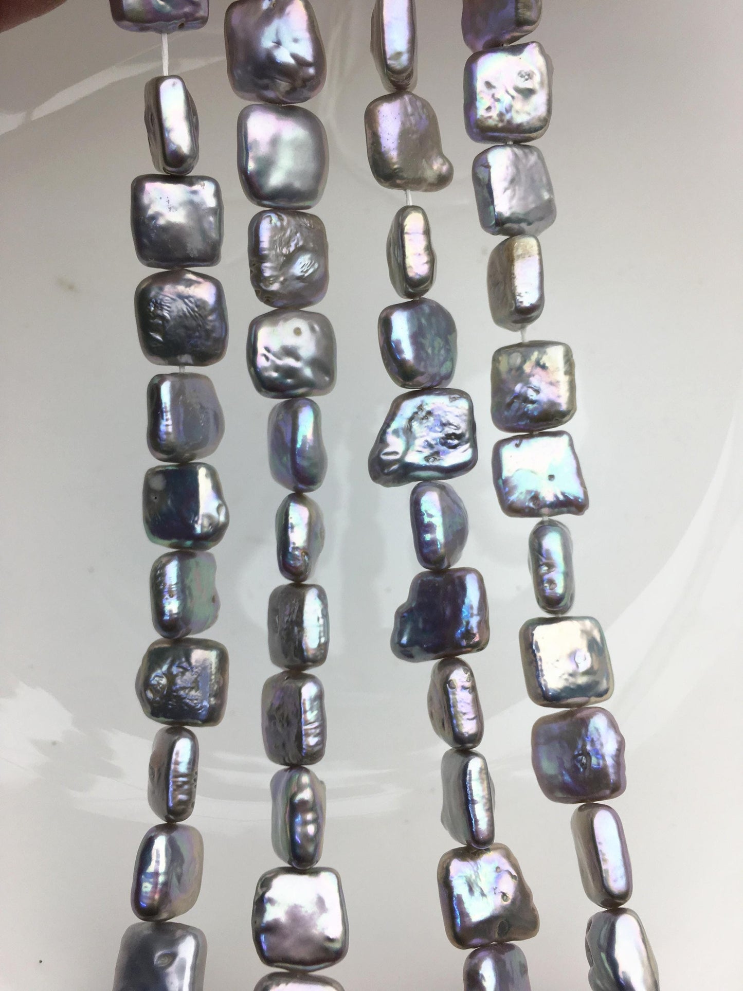 AA+ 10-12mm gray square Shape Freshwater Pearl,ZS-113-5