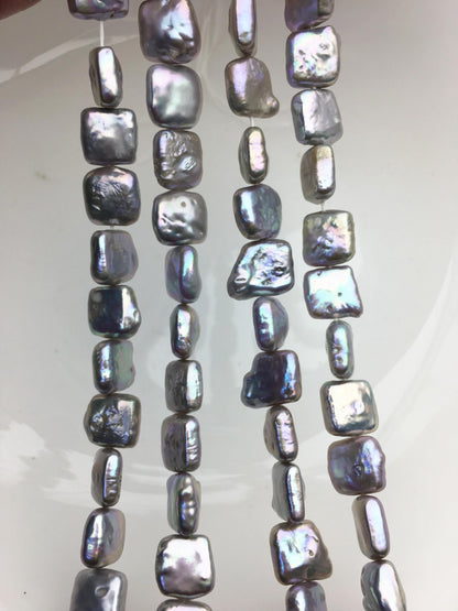 AA+ 10-12mm gray square Shape Freshwater Pearl,ZS-113-5