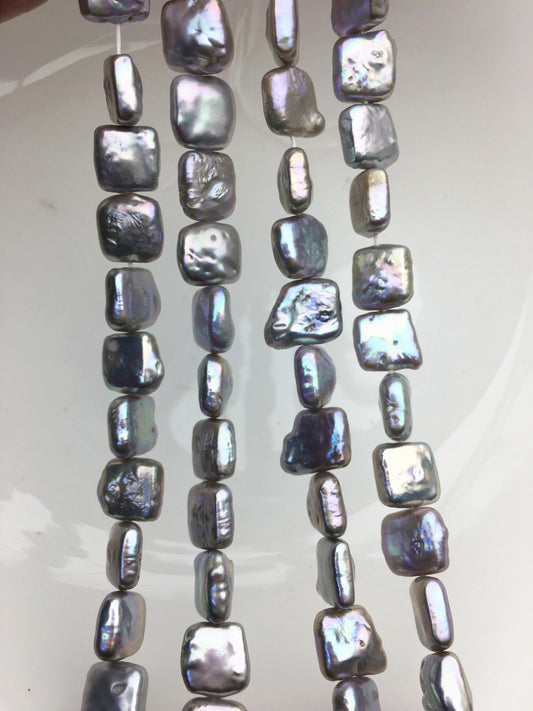 AA+ 10-12mm gray square Shape Freshwater Pearl,ZS-113-5