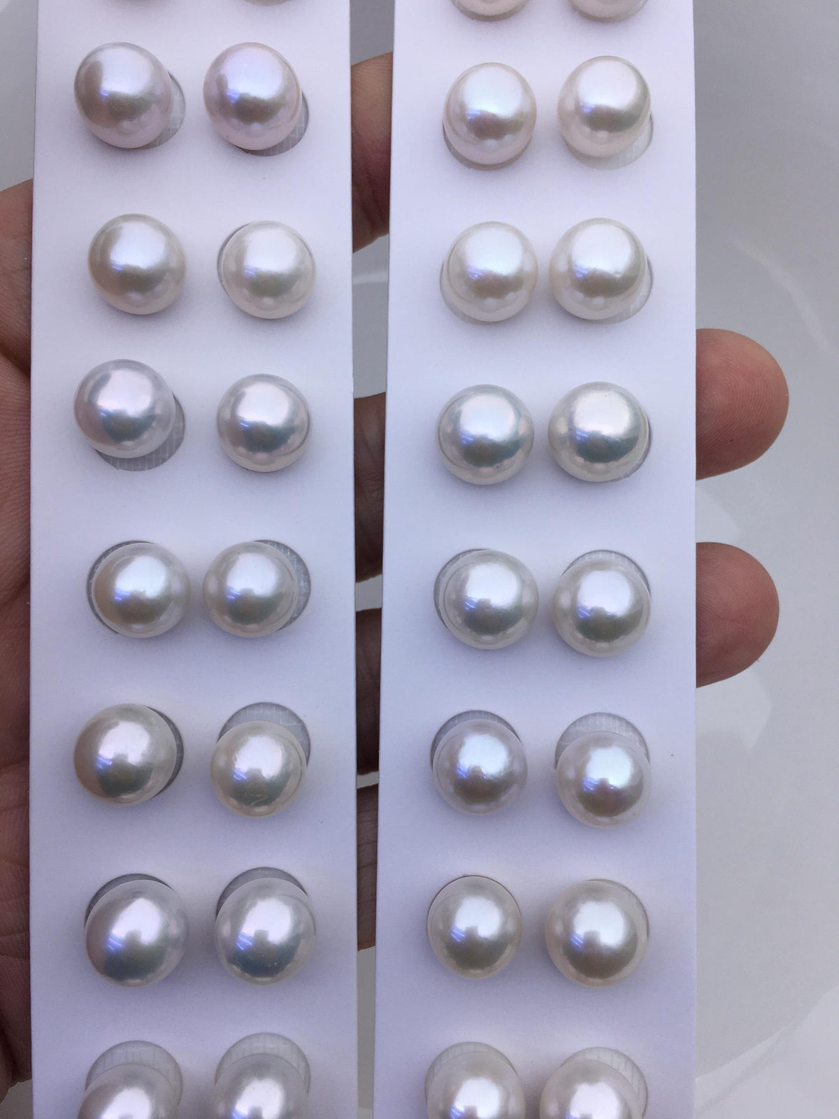 5 pairs AA+ 10-11mm white round freshwater pearls pair,no hole,RP10-3A-7
