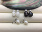 AAA White/Black Carved Skull Freshwater Pearl Stud Earrings,Pearl Earrings for Women Girls,SE3-027-20