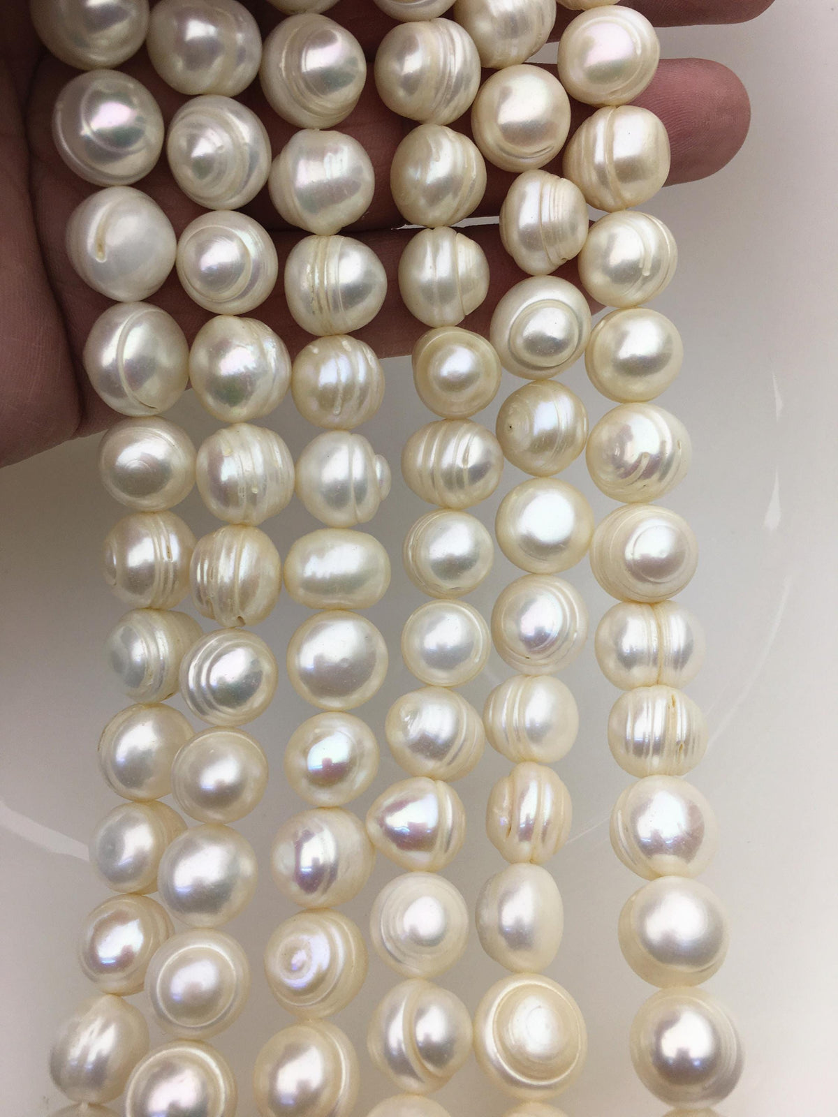 AA 12.4-14mm large white ring potato freshwater pearl,big size pearl,CR13-2A-2
