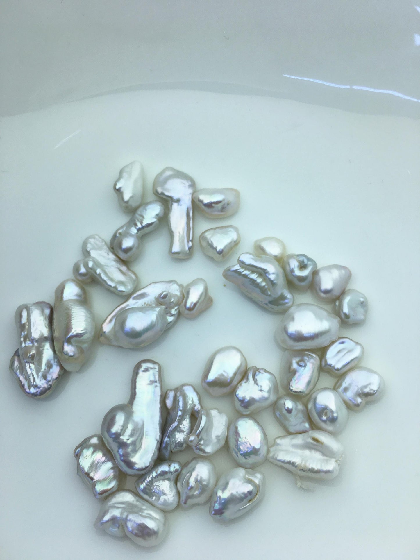 58grams AAA/AA+ 8-14mm white keshi pearls,loose pearl beads,no hole,ZS-127-1-4