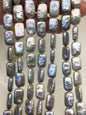 AA+ 9-11mm Gray Thick Rectangle Shape Freshwater Pearl,one full strand,wholesale Full Strand,ZS-103-17