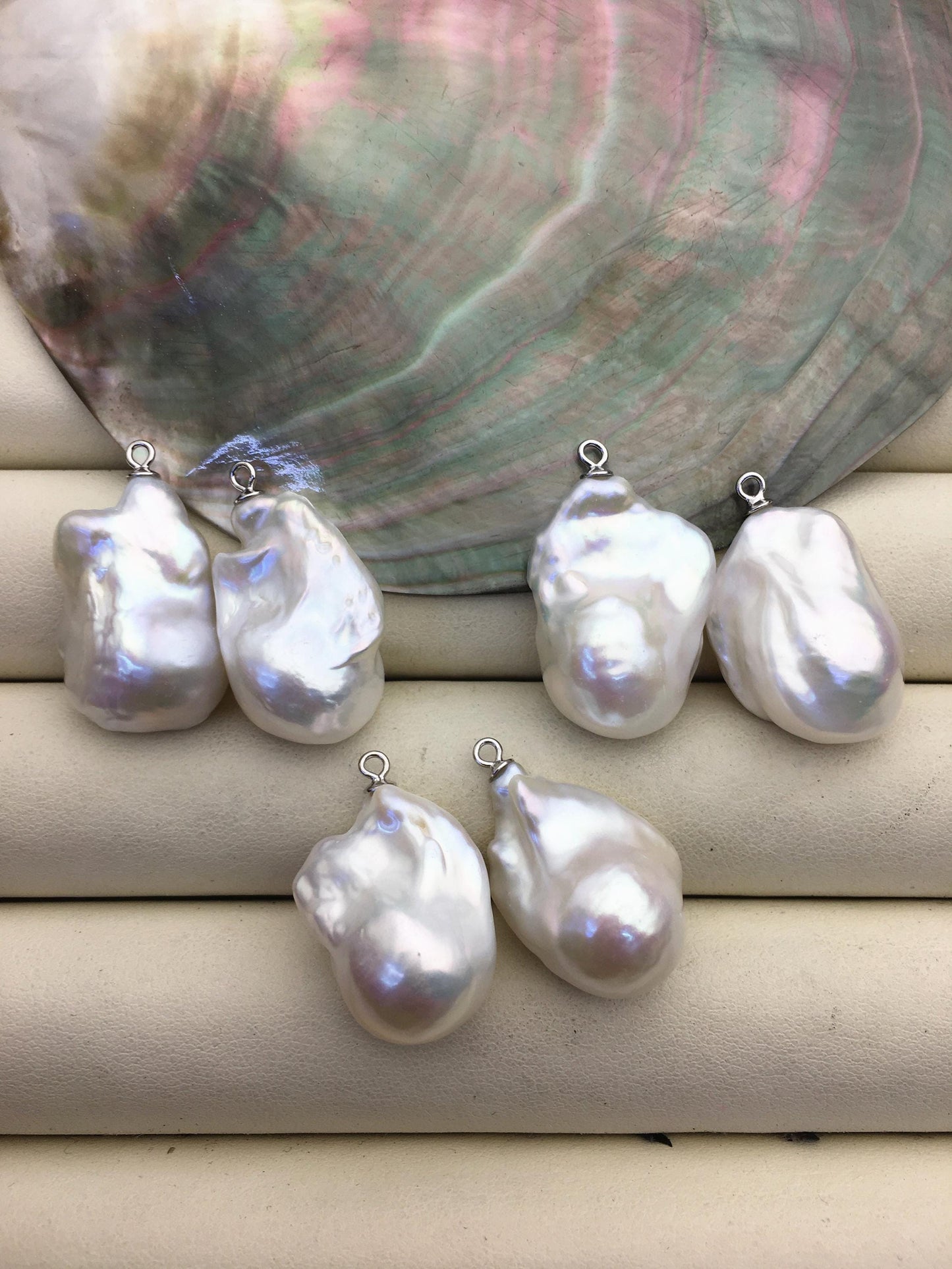 1 pair AAA 14-16x19-23mm White Flameball Pearl Pairs - large Baroque freshwater pearl pairs,FL15-3A-8-6