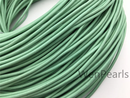 1.5mm,2mm Light Green Leather Cord,1 yard,5 yards,10 yards,round leather cord,DIY leather cord,LC2-114