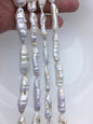 4 strands A 6-13mm white Thick Keshi Biwa Pearl Necklace,ZS-200-120-9