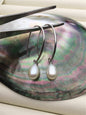AAA big White rice pearl Big dangle earrings,S925 Sterling Sliver pearl earrings,pearl for women,SE3-101