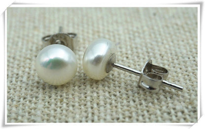 One pair white pink purple pearl earrings,Ivory Pearl studs,Sterling Silver,pearl stud earrings,kids stud,little girl earrings,SE1-008