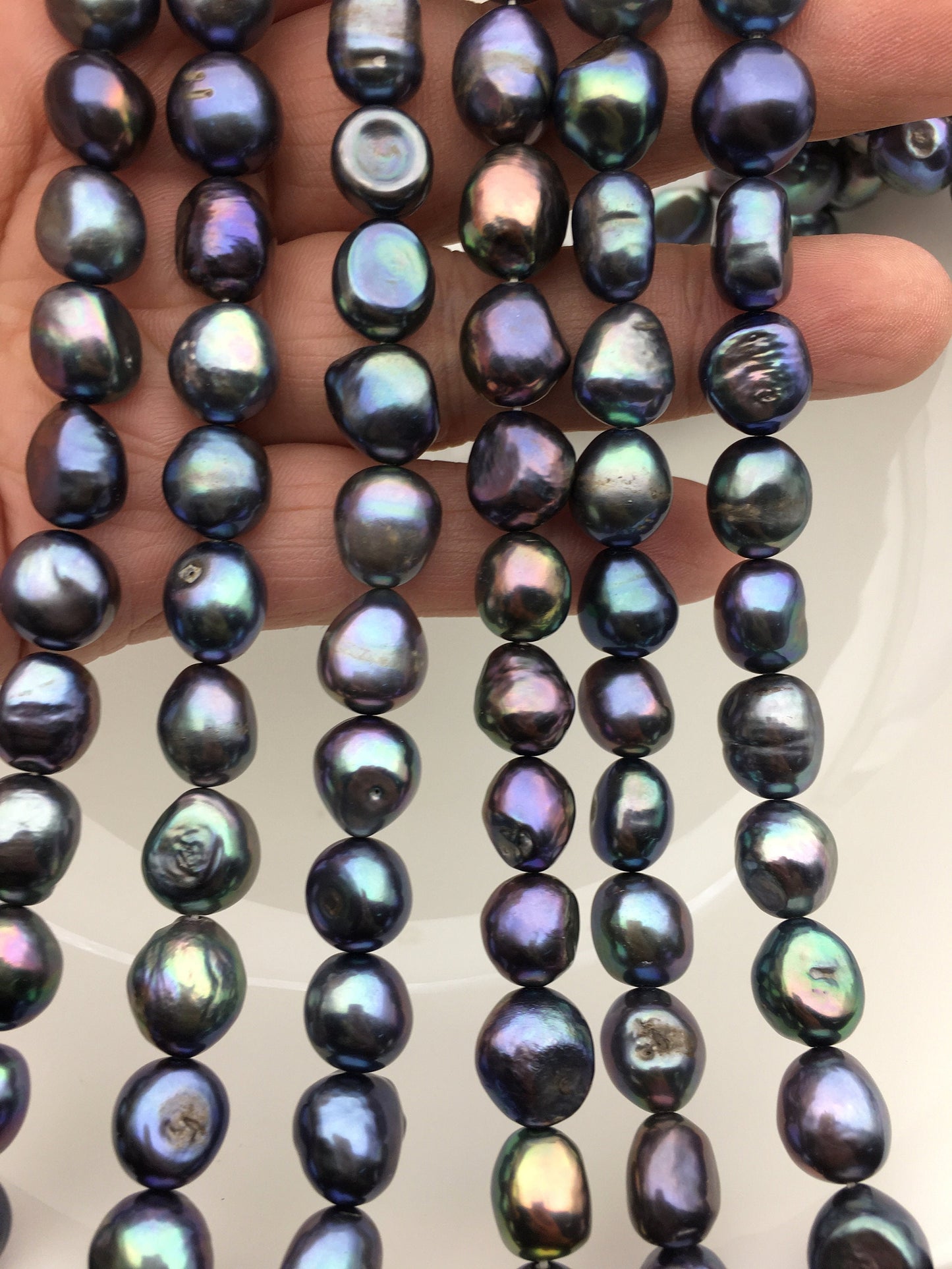 AA 10.4-11.4mm deep blue nugget freshwater pearls,Cultured pearl,Christmas pearl necklace,gray baroque pearl,LM11-2A-21