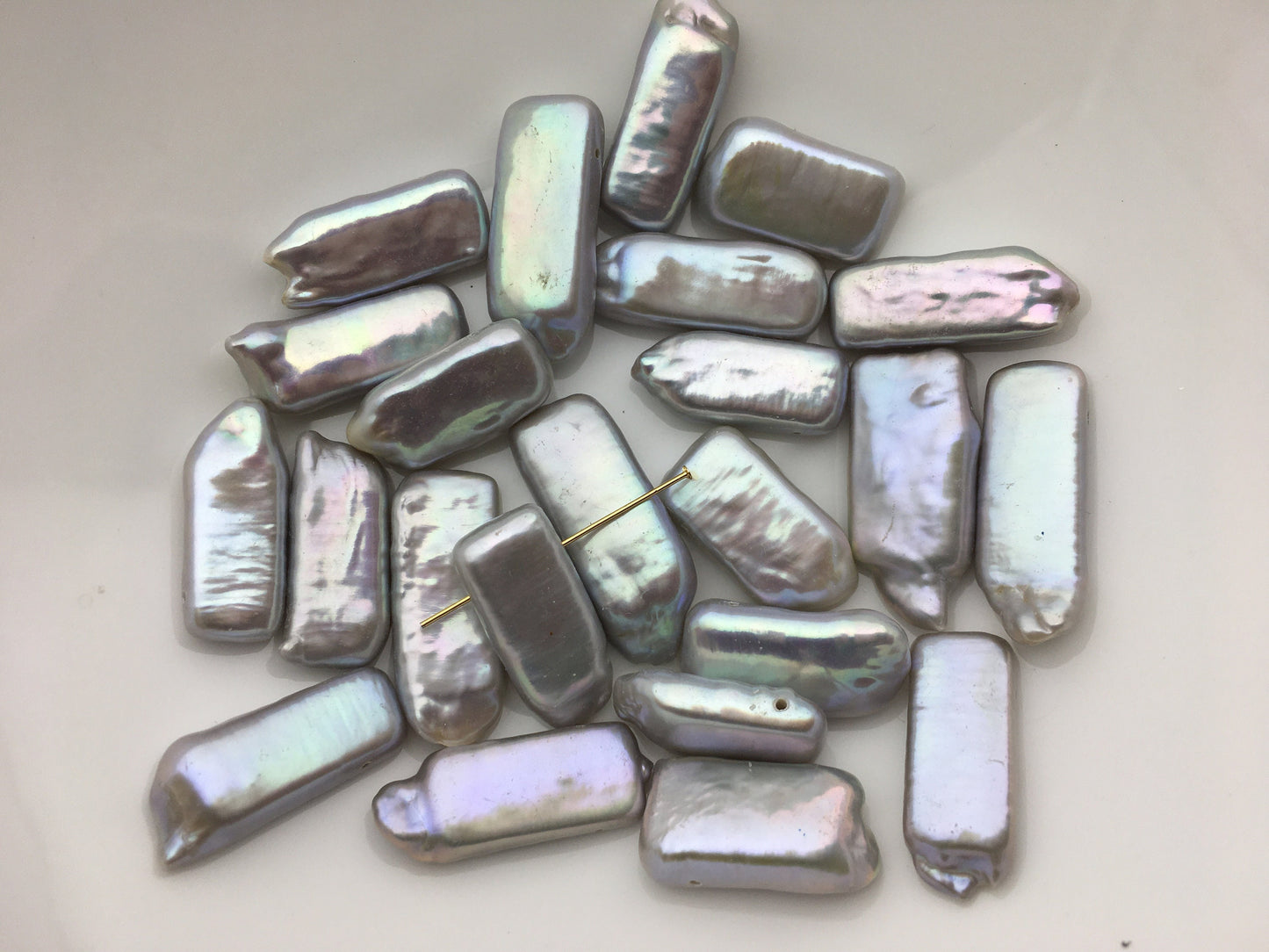 10pcs AAA 8-9mm Gray Rectangle Shape Freshwater Pearl,ZS-103-4