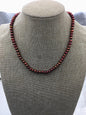 18.5'' 6-6.5mm red brown rainbow button round freshwater Pearl necklace,NPN1-T59