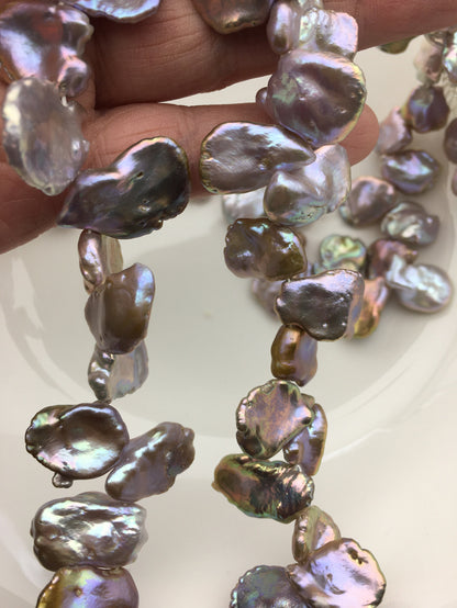 16'' AA+ 12-15mm Big Purple Keshi freshwater Loose Pearls,ZS-129-32