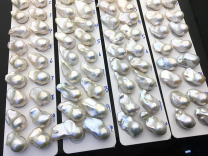 1 pair AAA 14-18x20-28mm White Flameball Pearl Pairs,Baroque Cultured Freshwater Pearl,0.9mm top ahlf hole,flameball pearls,FL15-3A-8-44