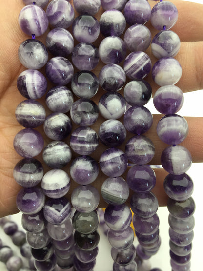 Mix White Purple quartz 6/8/10/12 Round Beads 15.5" Full Strand Wholesale Gemstones,G13-OTH-13