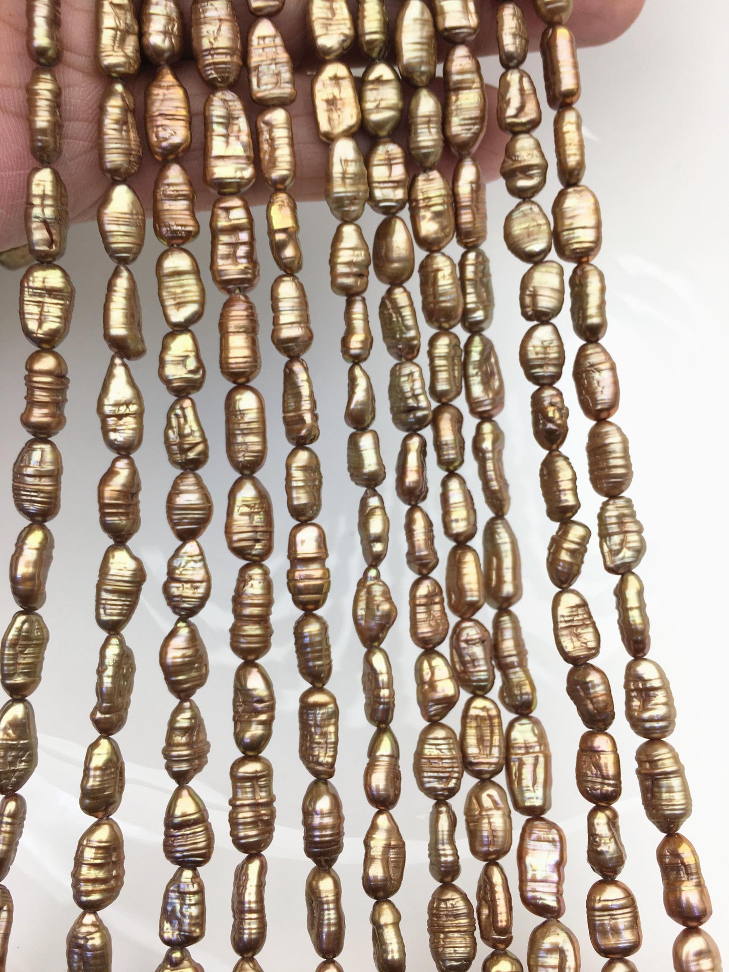 AA 5-6mm brown toothpick Biwa Pearl Necklace,Genuine Fresh Water Pearl,Wedding Necklace,Mothers Day,ZS-80-10-21