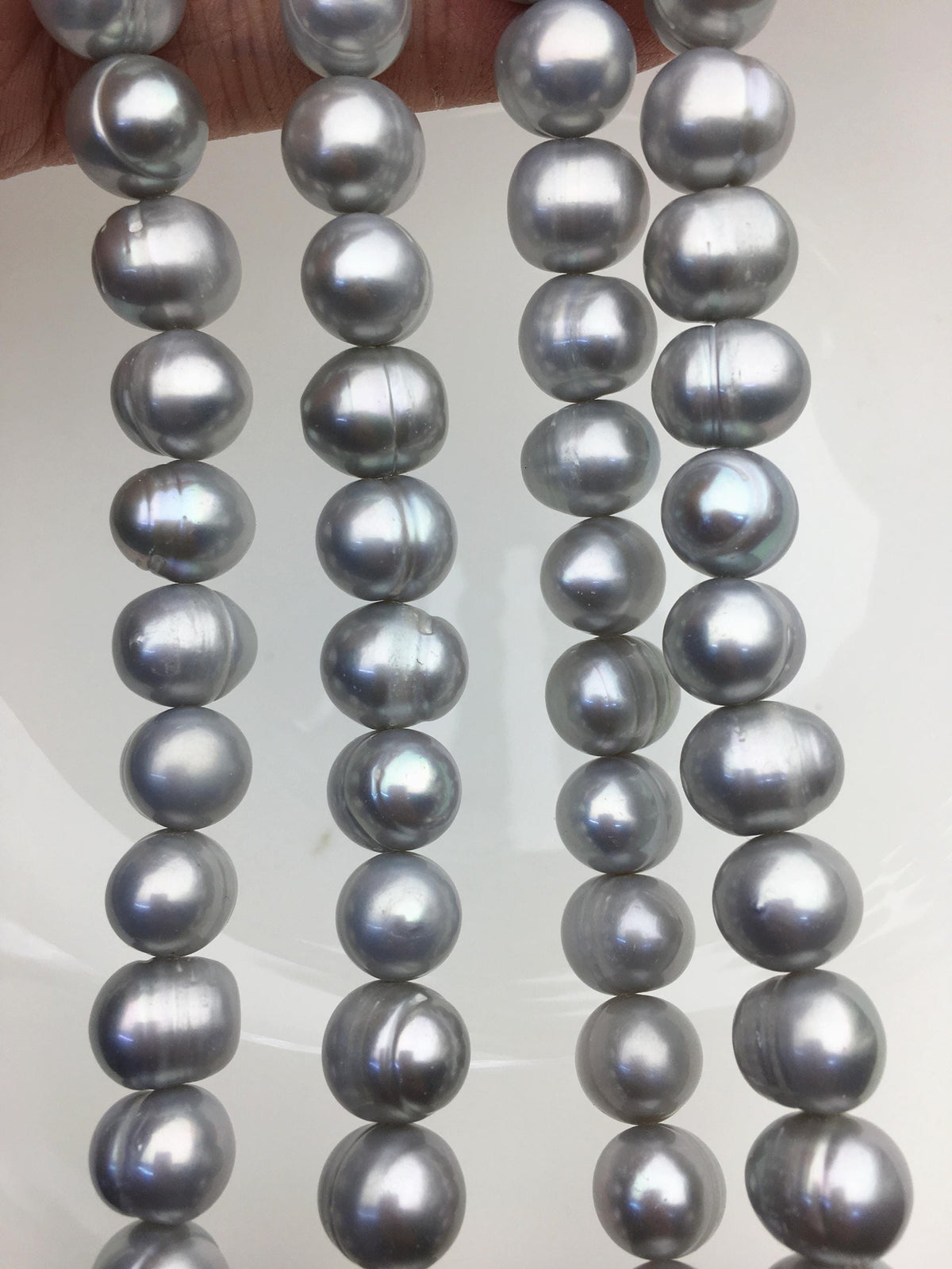 AA+ 10.3-11.3mm gray potato freshwater pearls,CR11-T1