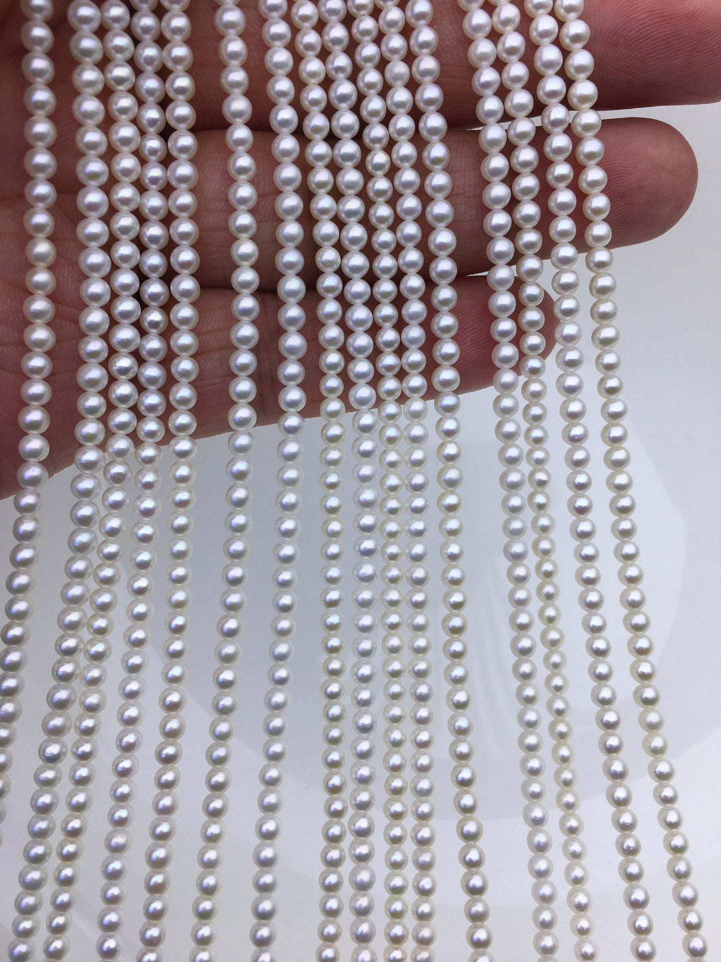 AAA 3-3.5mm white round freshwater nuclear pearls,white round pearl,full strand,round pearl strands,pearl wholesale,RP3-3AY-GJ-4