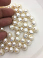 20pcs AA 11-12mm white baroque freshwater pearls,2.2mm large hole,LM11-T6