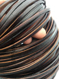 4mmx2mm Flat Deep Natural Color Leather Cord,Select Length,Wholesale Jewelry Supplies,Distressed Matte Finish,LC4-014