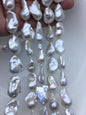 15.5'' AAA 14-18mm Natural White flame ball pearl,FL15-3A-7-42