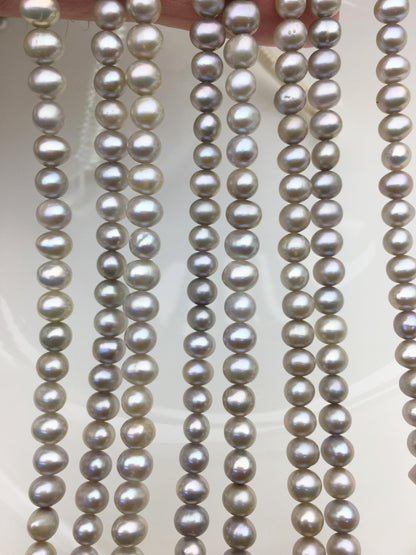 AA+ 5-6mm gray potato near round freshwater pearl,wholesale in bulk,CR5-T6