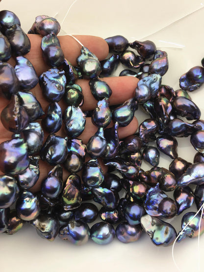 15.5'' AA 12-17mm Black Rainbow flame ball pearl,FL15-2A-5-16