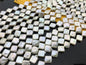 AA+ 12/13mm Thin/Thick White Square Freshwater Pearl,one full strand,wholesale,ZS-112-18-4