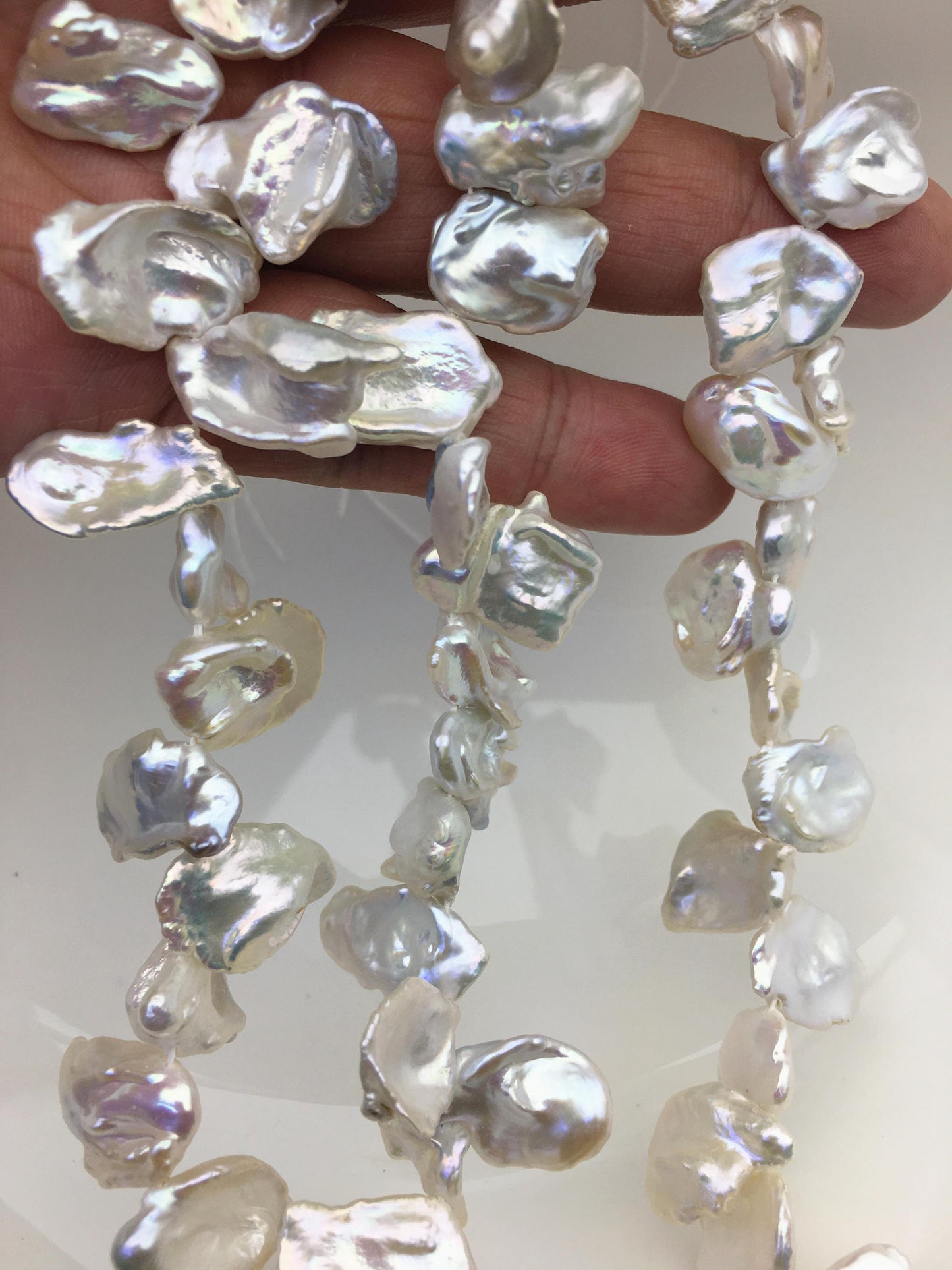 AAA 10-13mm White Long Keshi Freshwater Pearls,keshi pearl strands,ZS-129-11