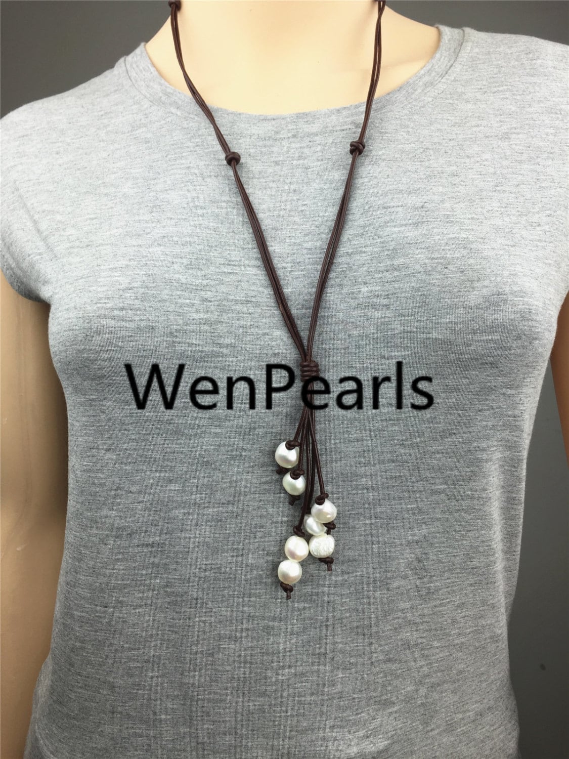 baroque pearls Drop leather necklace,wholesale,Select leather color,Leather Pearl necklace, Leather baroque pearl necklace,wholesale,Le1-012