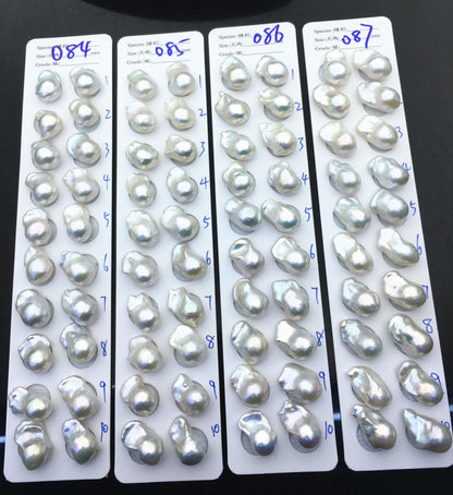 1 pair AAA 12-15x18-24mm White Flame ball Pearl Pairs - large Baroque freshwater pearl pairs,Fire Ball Pearl,FL15-3A-8-47