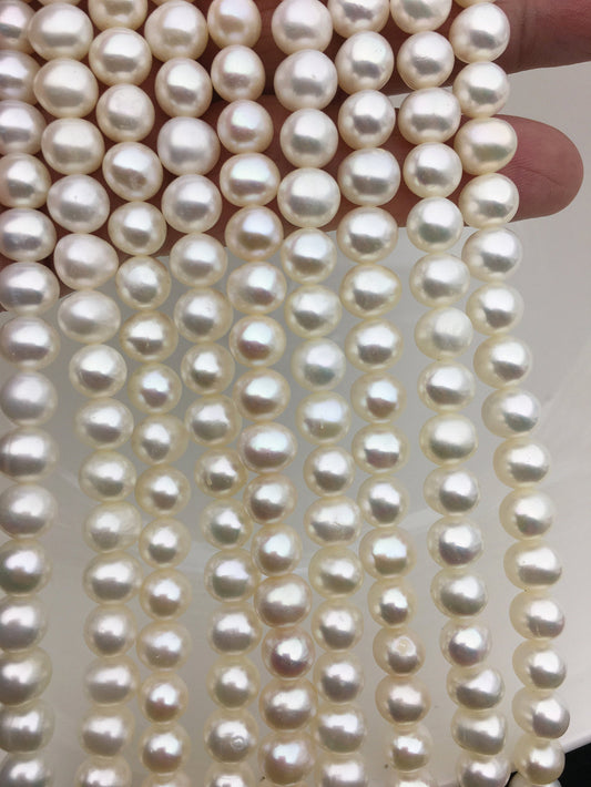 AAA 6.5-7mm white potato freshwater pearls, loose pearls,beading supplies,CR7-3A-1
