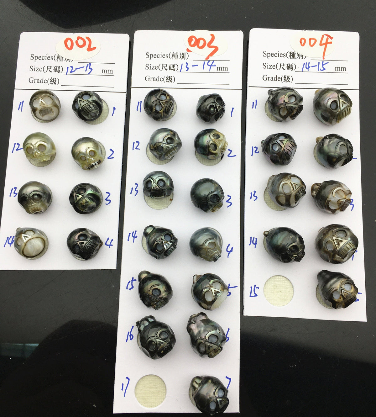 1pc 12-14mm Big Tahitian HandMade Carved Skull Sea Pearl Beads For necklace pendant earrings,Natural Color,Diy pearl,CAC-SKU-015-1