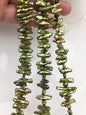AA+ 5-6mm green Biwa Pearl Necklace,Genuine Fresh Water Pearl,Wedding Necklace,Mothers Day,ZS-80-10-46