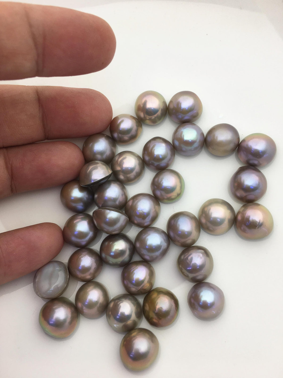 32pcs AAA 12-13mm Gray Purple Baroque Mabe Natural Rainbow Freshwater Pearls,no hole,MB-T6