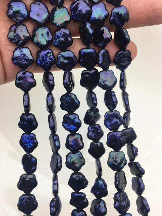AA+ 11-12mm deep blue black plum blossom Freshwater Pearl,ZS-119-32