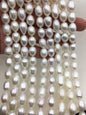 AA+ 9.4-10.4mm*12.5-16mm white long rice freshwater pearls,LR10-2A-2