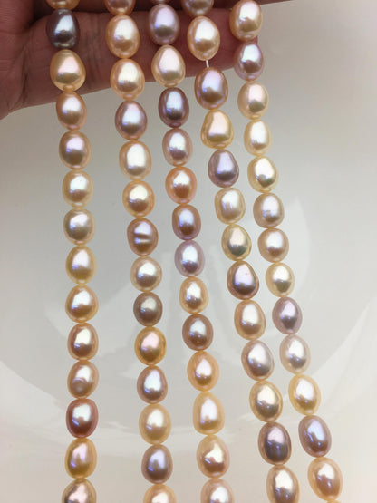 AAA+ 7.4-8.2mm misc color nugget freshwater pearls,green cultured freshwater baroque pearl bead string,LM8-3A-3