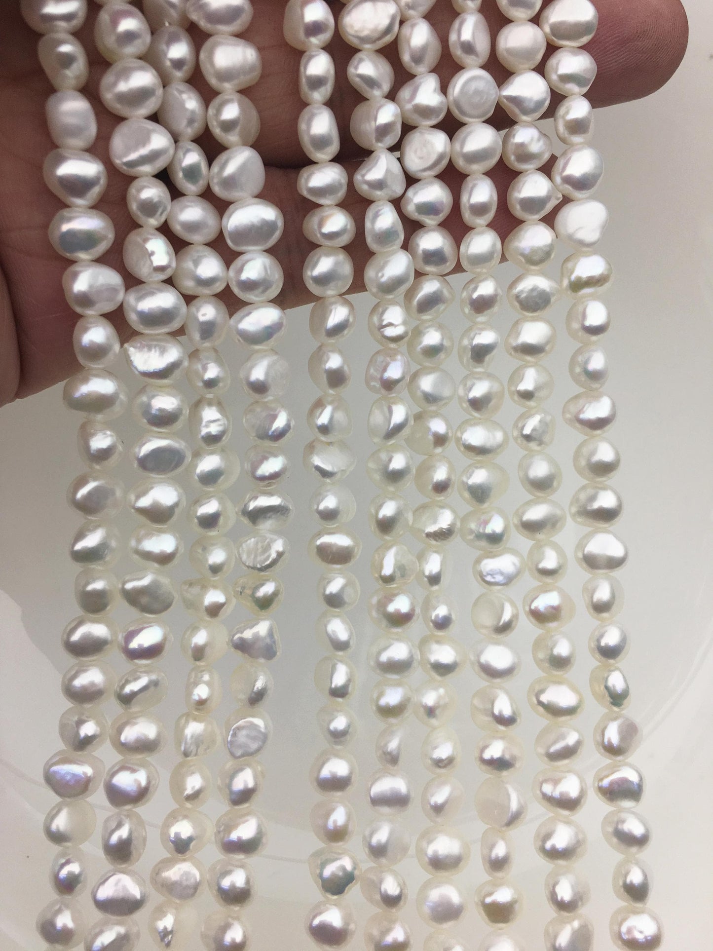 AAA 6-6.5mm white nugget freshwater pearls,3A baroque pearl,irregular nugget freshwater pearl strand,LM6-3A-3