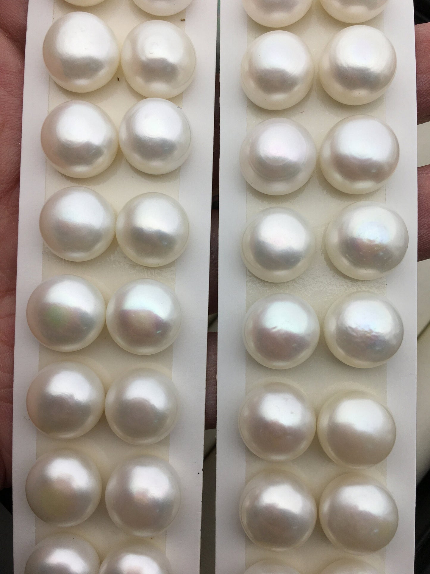 1 pair AAA 12.7-13.2mm white button round loose pearls pairs,wedding earring stud pearl material,BTN13-T2