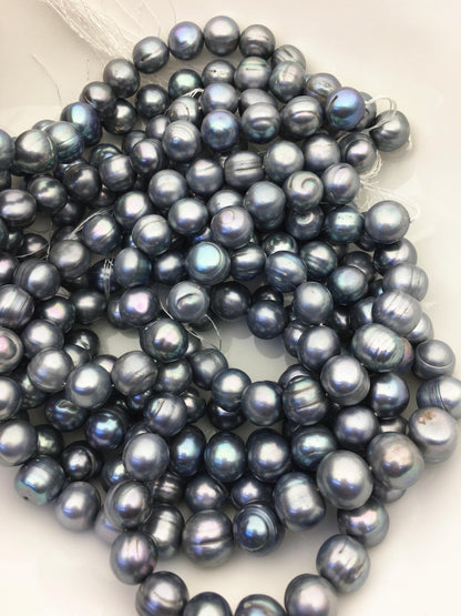 16.5'' 11.5-12.5mm Blue gray big potato freshwater pearls,CR12-T1