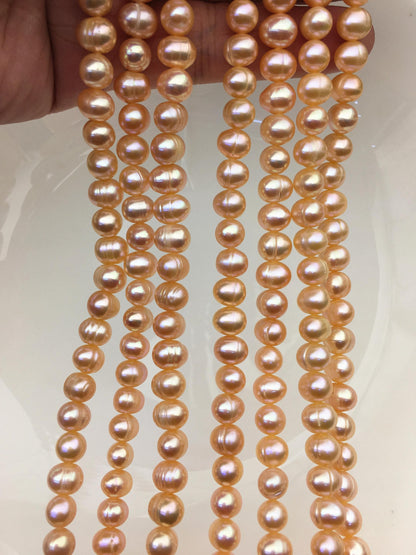 AA 6.3-7.2mm orange potato freshwater pearls, loose pearls,beading supplies,CR7-2A-2