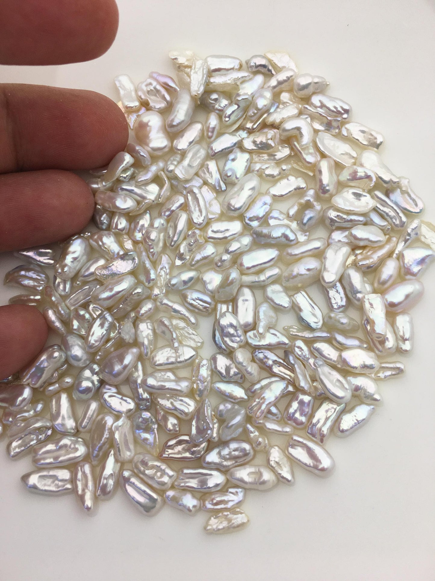 39grams AAA 3-7mm Small white keshi pearls,loose pearl beads,no hole,ZS-127-1-2