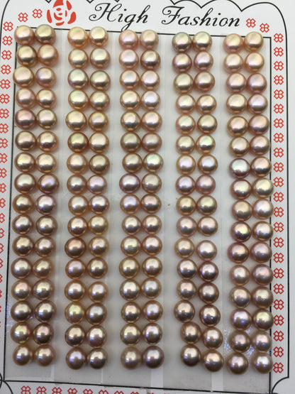 16 pairs AAA 4.5-5mm tiny purple rainbow button round freshwater pearl pairs,WHOLESALE,design for earrings,design for stud earrings,BTN4-T4