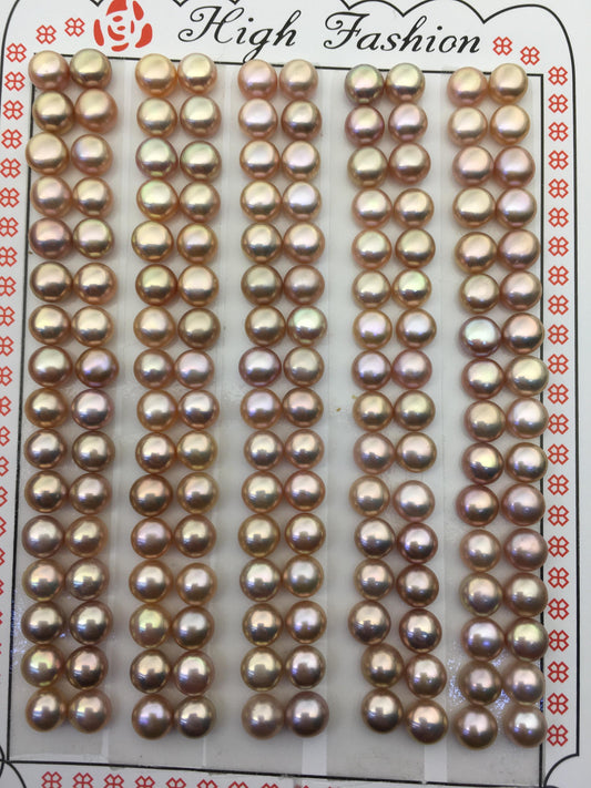 16 pairs AAA 4.5-5mm tiny purple rainbow button round freshwater pearl pairs,WHOLESALE,design for earrings,design for stud earrings,BTN4-T4