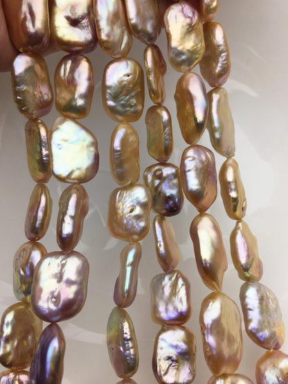 AA+ 15-18mm mix color thick rectangle freshwater pearls,diy bead,flat block pearl bead,ZS-103-32