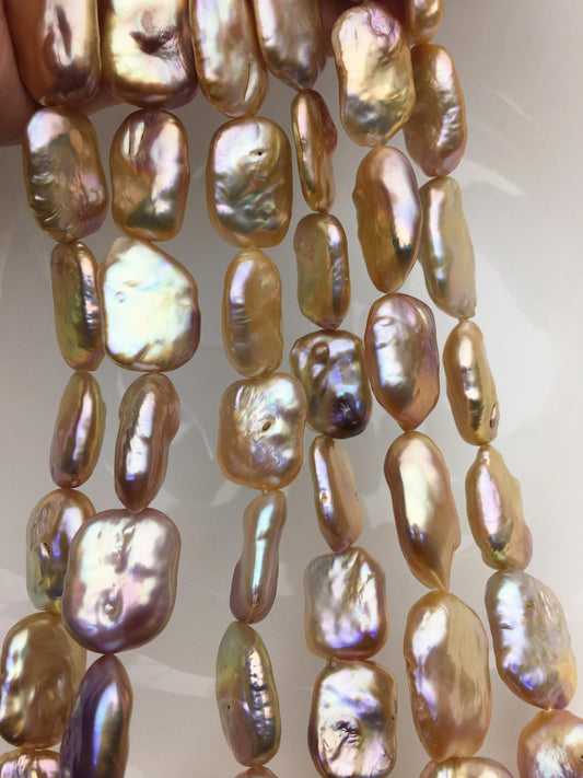 AA+ 15-18mm mix color thick rectangle freshwater pearls,diy bead,flat block pearl bead,ZS-103-32