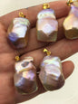 2pcs AAA 15-18mm Pink Purple baroque diamond pearl pendant necklace,S925 Sterling silver pendant,NC1-041-15