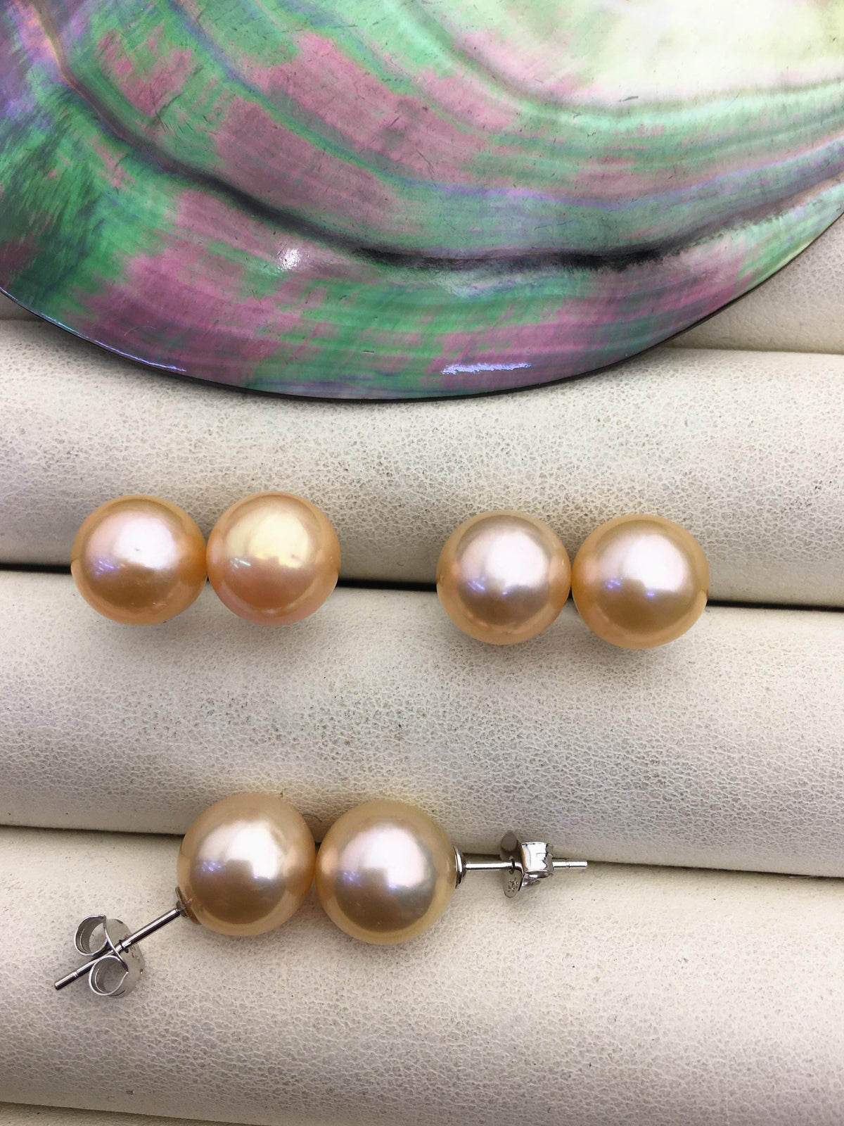 1 pair AA+ 10-11mm orange round edison pearl stud earrings,wedding pearl earrings,SE3-T9-41